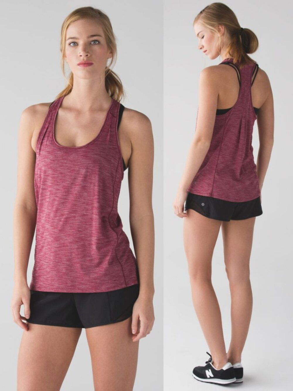 Lululemon Heathered Burgundy Hotwave Racerback Tank